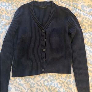 Brandy Melville Navy Ribbed Cardigan